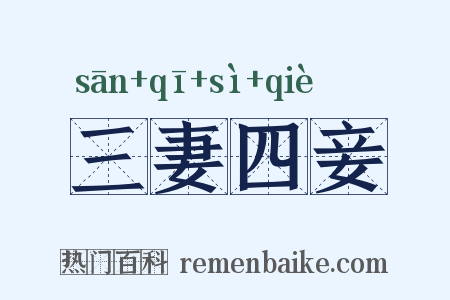 三妻四妾是什么意思的图片